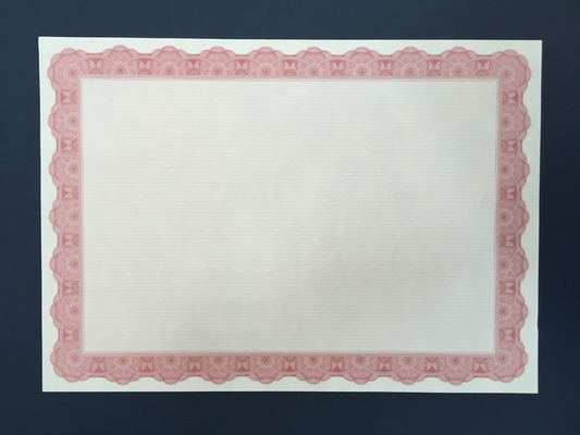 Vorab gedrucktes Zertifikat-Papier/Preis-rote Papiergrenze tippen 21*29.7cm Größe ein