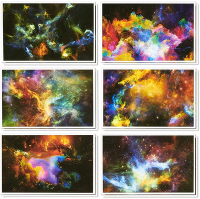Kosmische Entwurfs-Umschläge der mehrfarbigen“ frohe Feiertage Karten-4x6 eingeschlossen