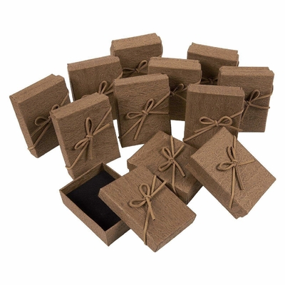 3,6 x 1 x 2,7 Zoll kleine Pappgeschenkbox-Brown-Farbe-mit Deckeln