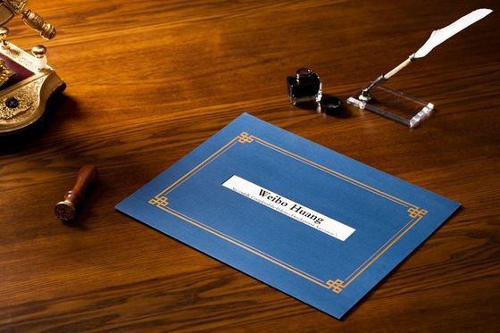 Pergament-materieller Zertifikat-Datei-Halter, Goldfolien-heiße stempelnde Zertifikat-Abdeckungen